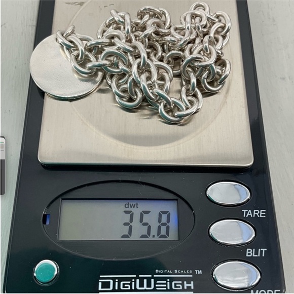 Tiffany & Co Sterling Necklace Chocker Round Tag 35.8 grams - Picture 7 of 7